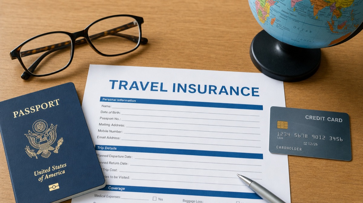 Reiseversicherung, Reisepass und Kreditkarte
